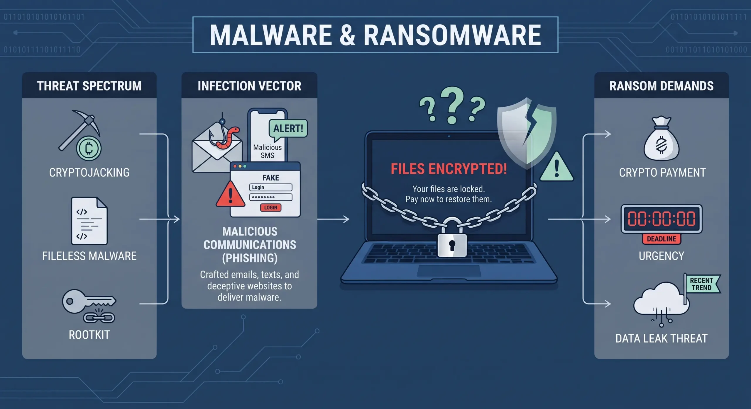 Ransomware malware attack locking computer files